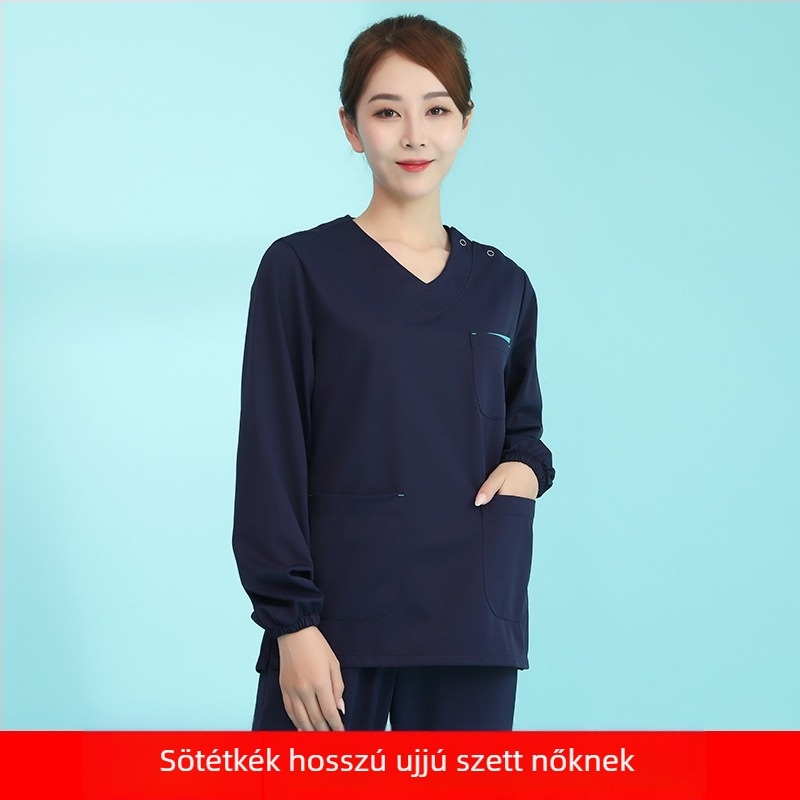 Fogászati/orvosi scrub készlet | uniszex, nedvesség-elvezető, 3/4-es nadrág, rövid ujjú, poliészter 95%+