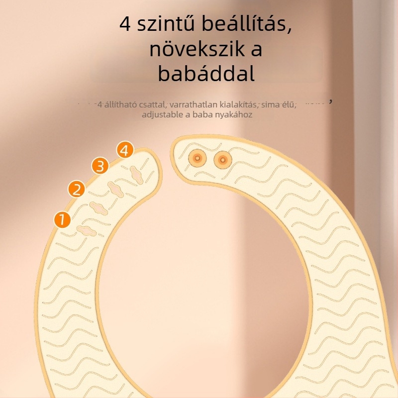 Silikon etető-nyakvédő - ultra vékony, átlátszó, vízálló, csíkos mintázatú, 0–3 éveseknek