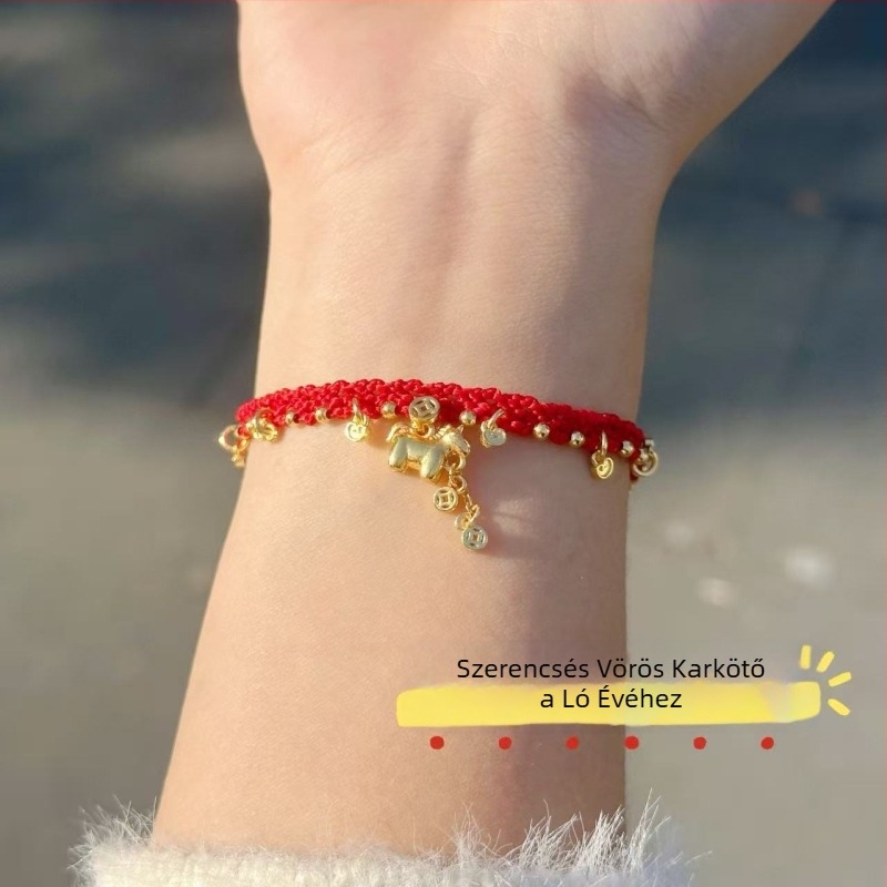 Dongmei kötél karkötő, kínai stílus, unisex, kézzel kötött