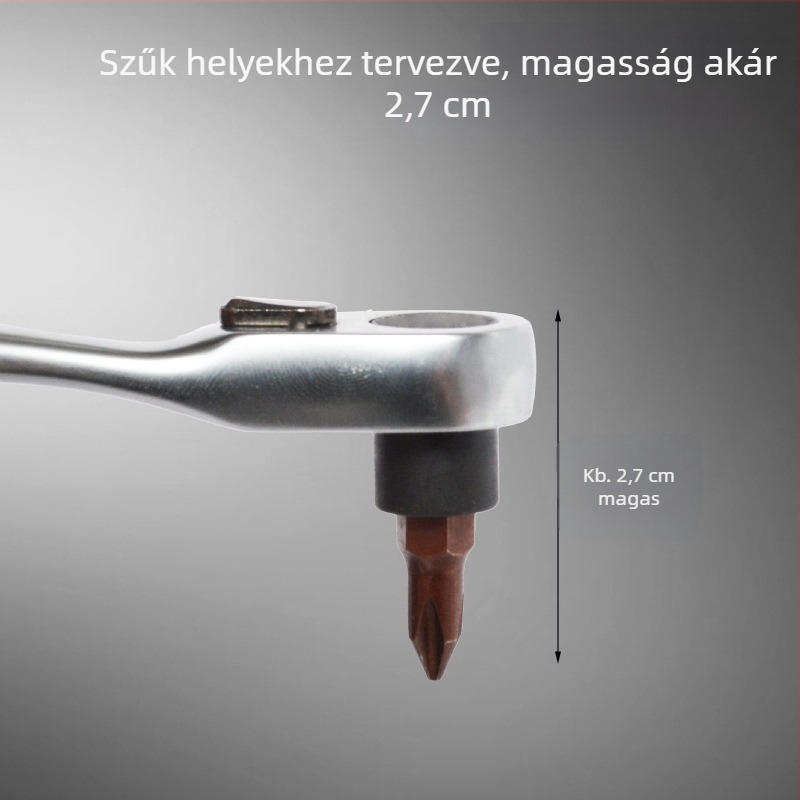 Mini racsnis készlet 1/4-es meghajtóval, előre/hátra gyors csavarhúzó, Cross, Hex és Torx bitek, króm-vanádium acélból