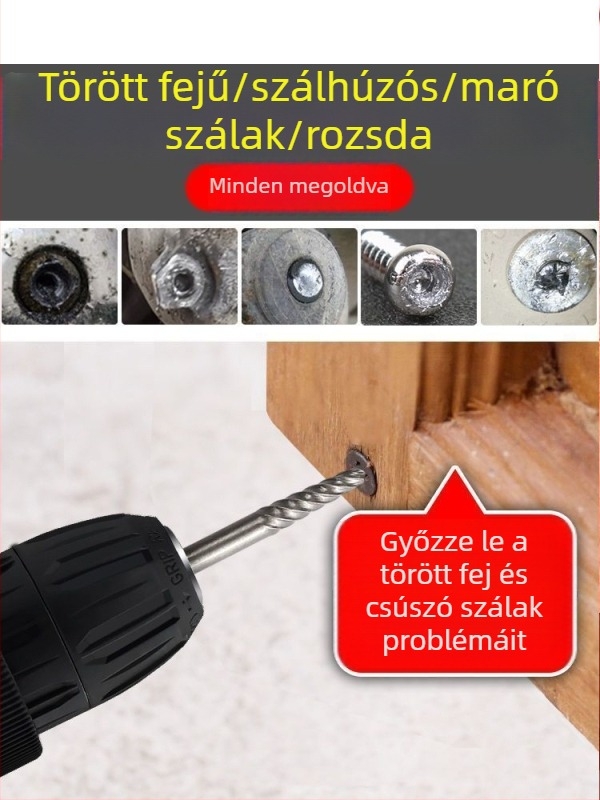 Tört csavar eltávolító - Magas szilárdságú szétszerelő eszköz, kopásálló, háztartási használatra, készlet kevesebb mint 10 darab