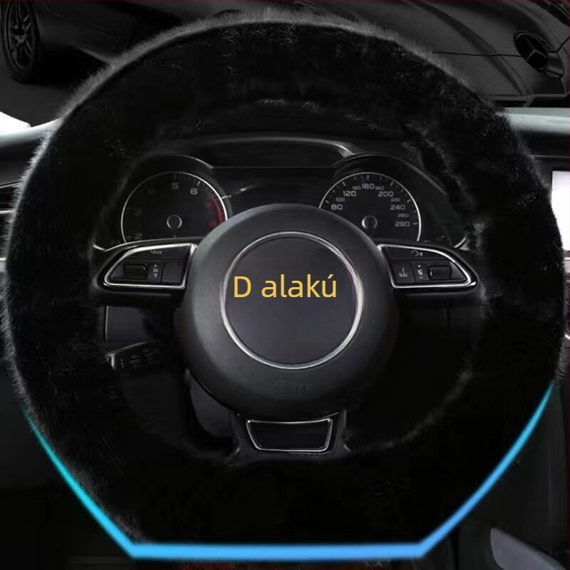 Plüss kormányvédő télre – univerzális, eredeti stílus, Good luck