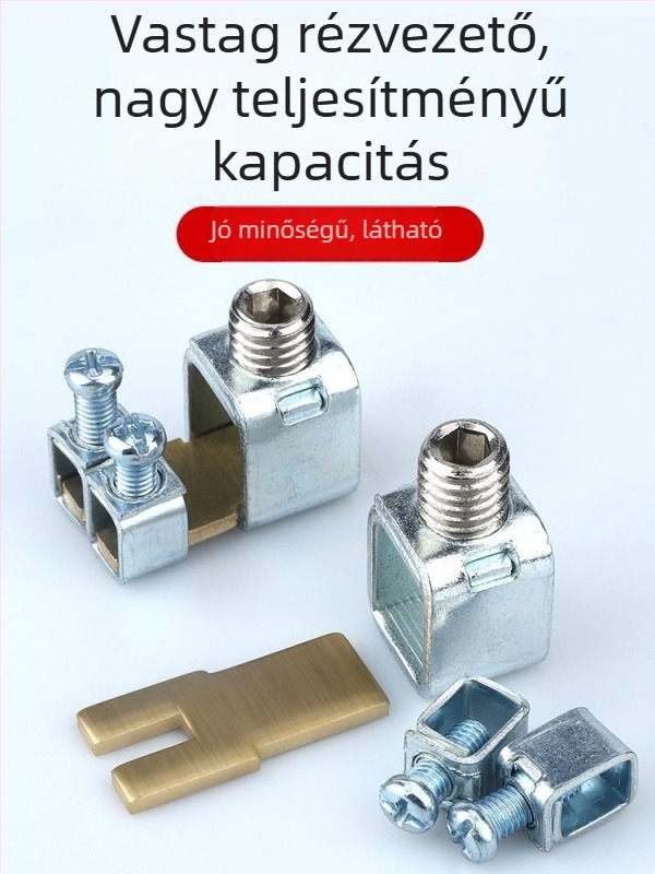 Nagy teljesítményű terminálblokk összekötő doboz réz burkolattal, két bemenettel és több kimenettel