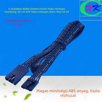 LED RGBW 5-vezeték elosztó doboz, 6 porttal, 5050 LED csatlakozó, ABS ház, Cheng xiang