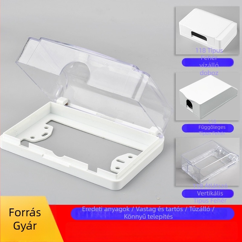 Kétállású kapcsoló- és aljzatvédőfedél – ABS ház, lángálló, márka fiko