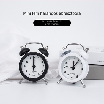 Diákoknak szóló ébresztőóra, fém kivitel, minimalist dizájn, csendes működés, kompakt asztali óra, aranyos zsebóra.