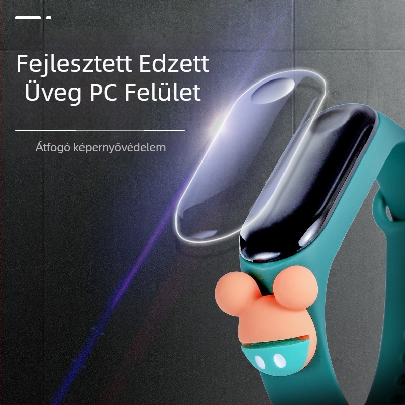 Gyerekeknek szóló elektronikus karóra karikatúra dizájnnal, elektronikus működtetés, hónap kijelző, szám kijelző, szilikon szíj, ovál alakú számlap