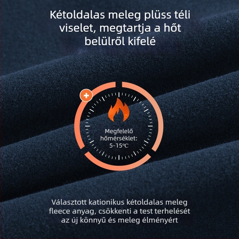 Férfi meleg mellény, ujjatlan, kétoldalas velúr, Slim Fit, téli alapréteg, egyszínű, poliészter 93,4% és spandex 5,7%