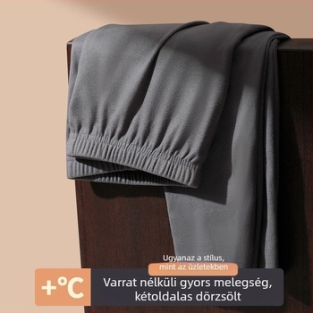 Férfiaknak fleece-belsővel rendelkező melegítő nadrág, kasmír-selyem keverék