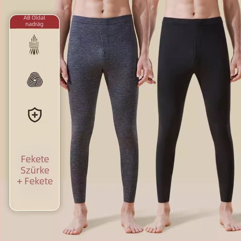 Férfi melegítőnadrág fleece bélésse, vast poliészter anyag, testformázó és meleg alapréteg