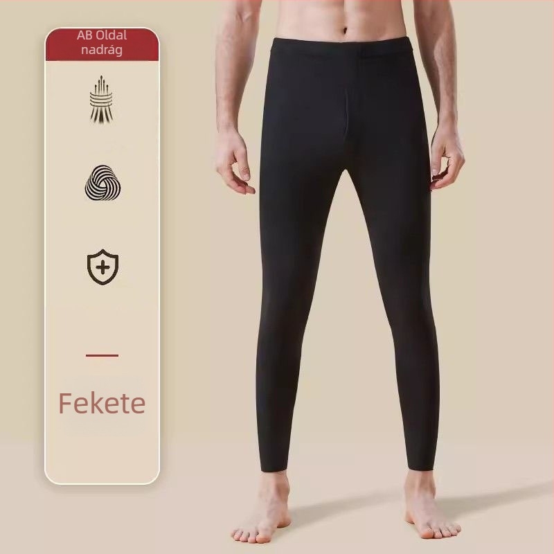 Férfi melegítőnadrág fleece bélésse, vast poliészter anyag, testformázó és meleg alapréteg