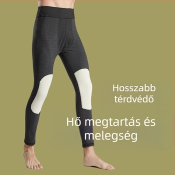 Férfiaknak készült magas derekú téli nadrág kationos szövettel, velúr bélés, derék- és térdvédő, testformáló, extra vastag 301–350 g/m²