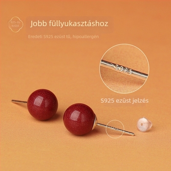 Cinnabar fülbevaló csepp formájú – Yu Fu Xiang márka, geometriai etnikus művészi retro stílus, 2025 nyári bemutató.