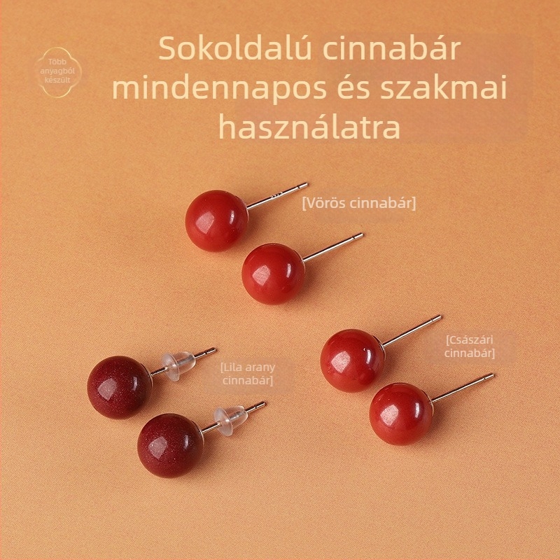 Cinnabar fülbevaló csepp formájú – Yu Fu Xiang márka, geometriai etnikus művészi retro stílus, 2025 nyári bemutató.