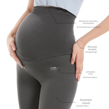 Anyasági leggings hasi támasz, cropped hossz, nejlon anyag, közepes vastagság, magas elasztikusság