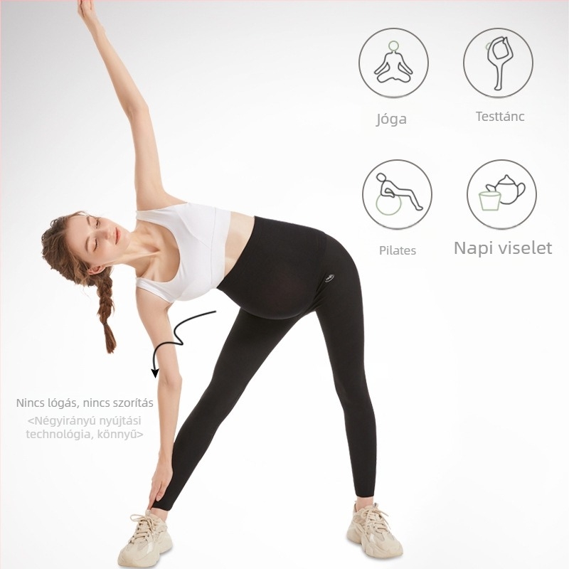 Anyasági leggings hasi támasz, cropped hossz, nejlon anyag, közepes vastagság, magas elasztikusság