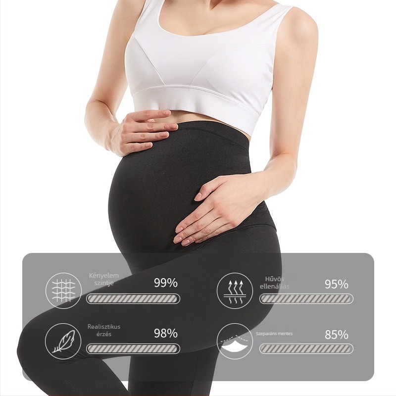 Anyasági leggings hasi támasz, cropped hossz, nejlon anyag, közepes vastagság, magas elasztikusság