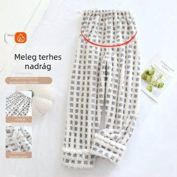 Kismama alvópantalon coral fleece-ből, magas derék, állítható, hosszú, téli viselet