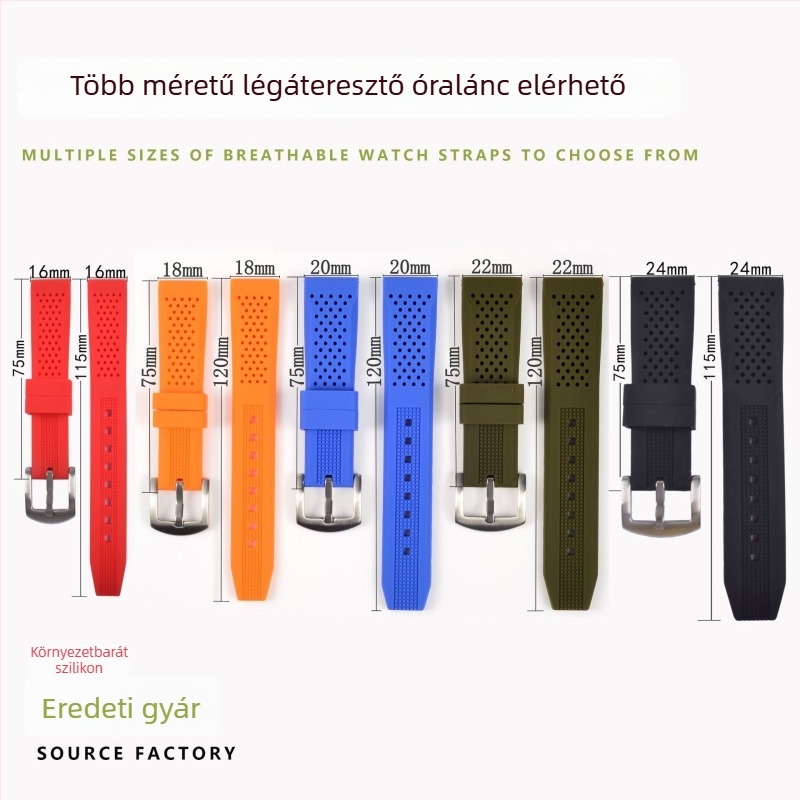 HLD szilikon szíj sportos órákhoz — minimalistikus és sokoldalú stílus, vízálló és porálló, kompatibilis az Apple, Garmin és Huawei karórákkal