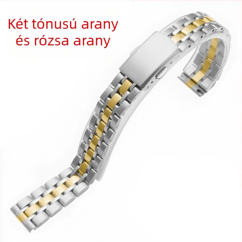 Női vékony rozsdamentes acél óraszíj, öt láncszem, dupla nyomású hajtogatós csattal, minimalist stílus, könnyű luxus, 2023 téli kiadás