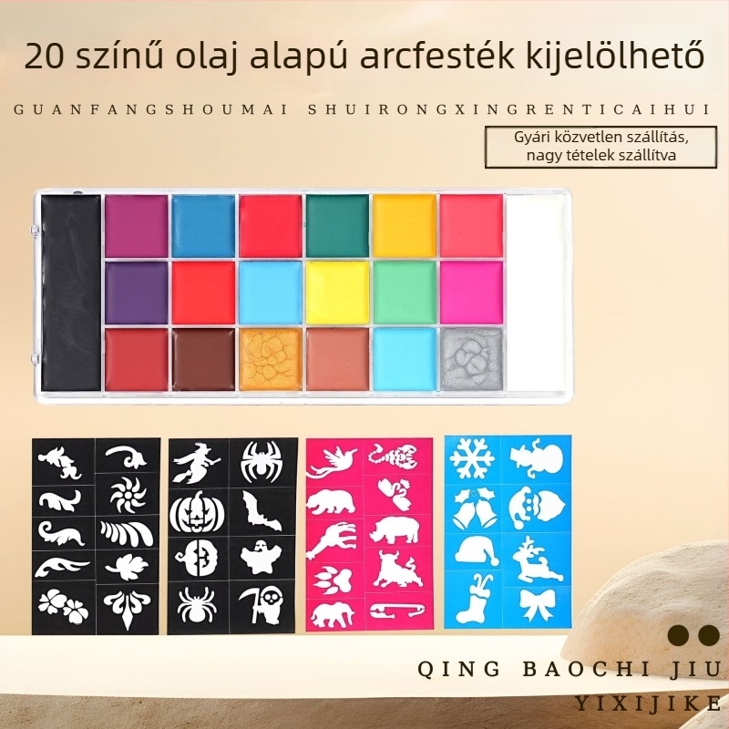 Testfestő olajfesték paletta Halloween színpadi sminkhez, ajándékba kész, egy dobozos csomagolás, akvarell kiegészítő