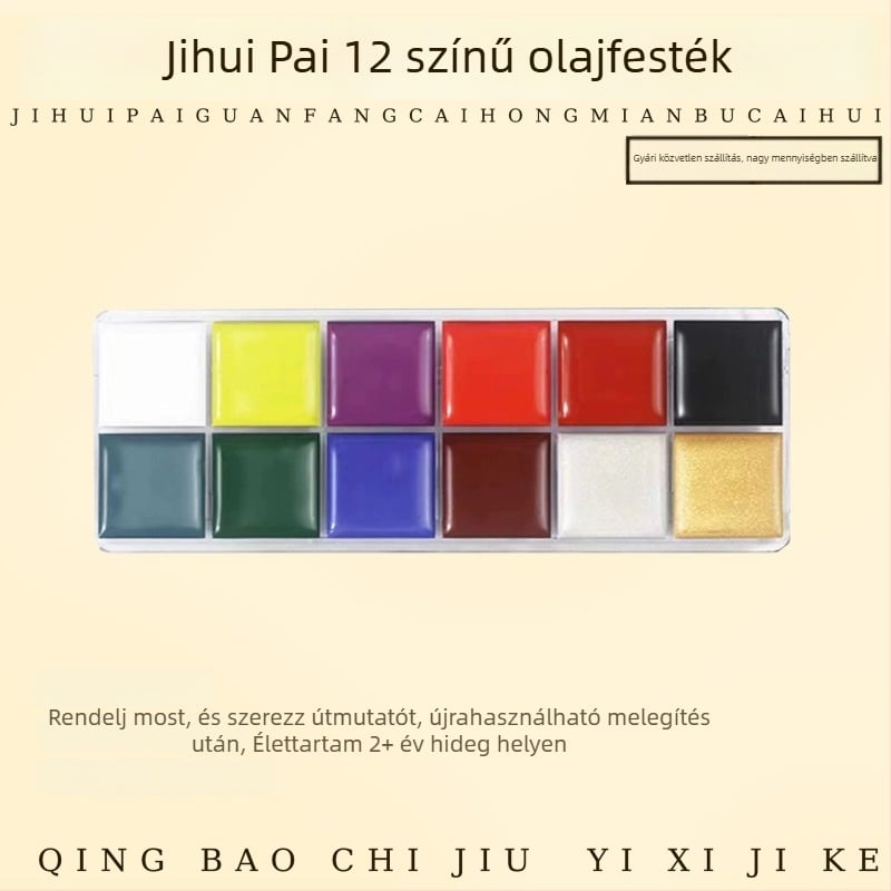 Testfestő olajfesték paletta Halloween színpadi sminkhez, ajándékba kész, egy dobozos csomagolás, akvarell kiegészítő