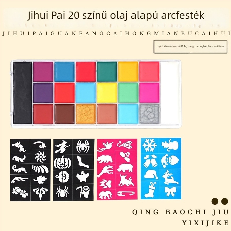 Testfestő olajfesték paletta Halloween színpadi sminkhez, ajándékba kész, egy dobozos csomagolás, akvarell kiegészítő