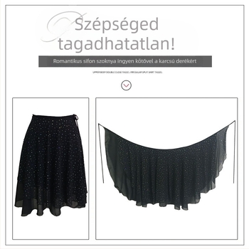 Latin tánc gyakorló szoknya – Női, chiffon, acetát szálak 70–80%, 2025 tavasz