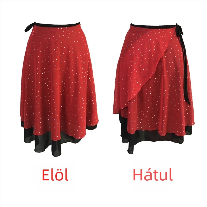 Latin tánc gyakorló szoknya – Női, chiffon, acetát szálak 70–80%, 2025 tavasz