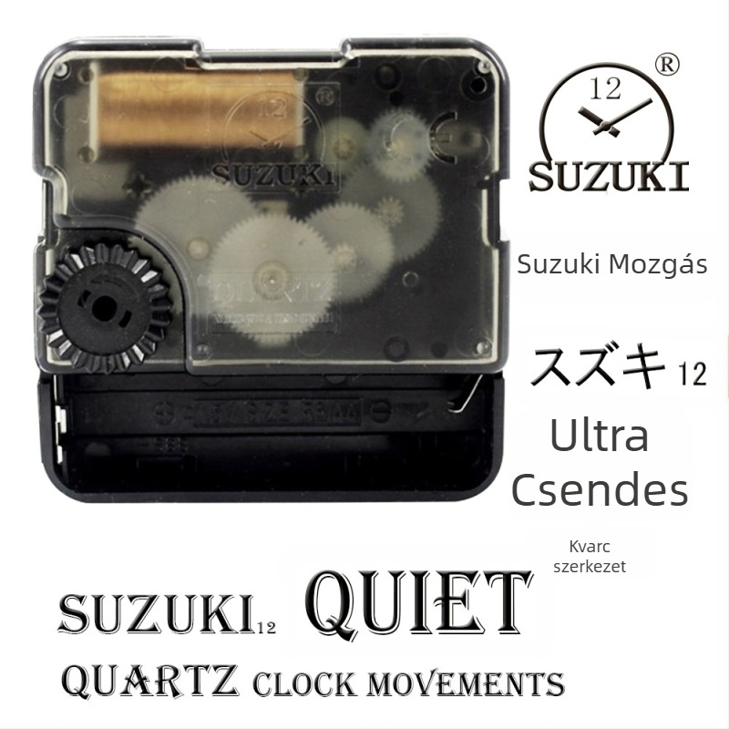 SUZUKI kvarc óramű, csendes működés, Sweep Seconds, ABS ház