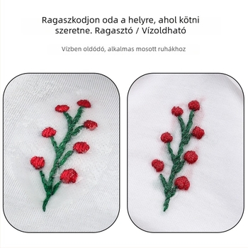 Póló Chenille–Spandex anyagból, polo gallér, hímzett részletek, hercegnő ujjak