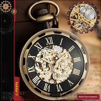 Mechanikus zsebóra tourbillonnal és díszítéssel, 50 mm-es számlap, 15 mm-es vastagság, ötvözetből készült tok