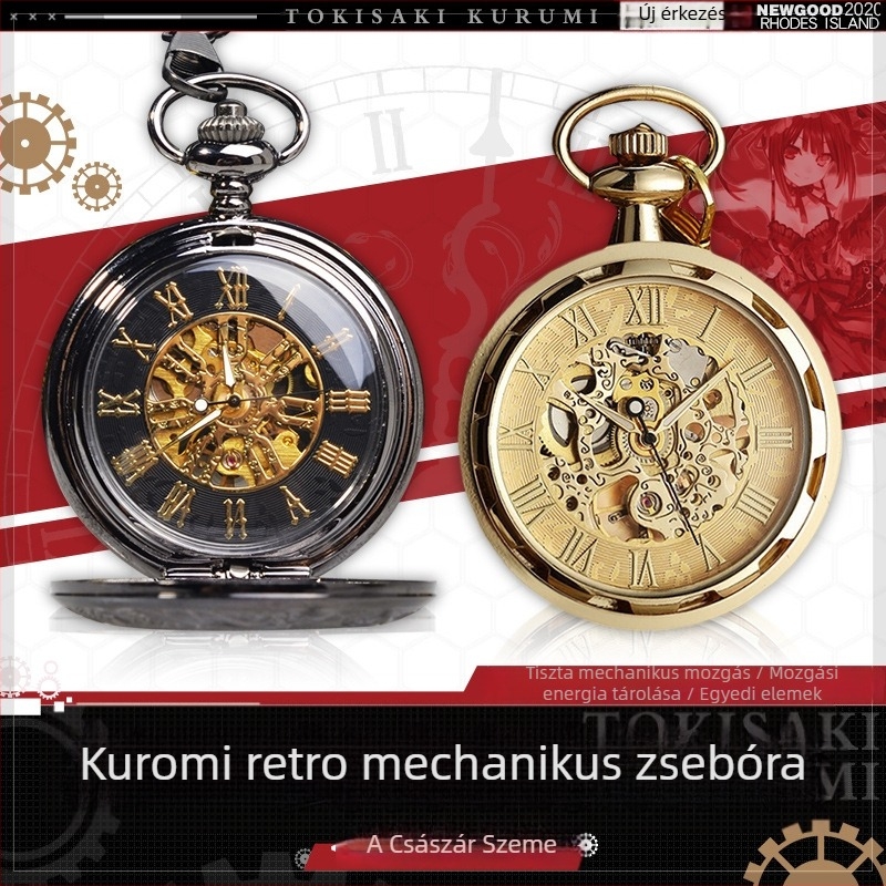 Mechanikus zsebóra tourbillonnal és díszítéssel, 50 mm-es számlap, 15 mm-es vastagság, ötvözetből készült tok