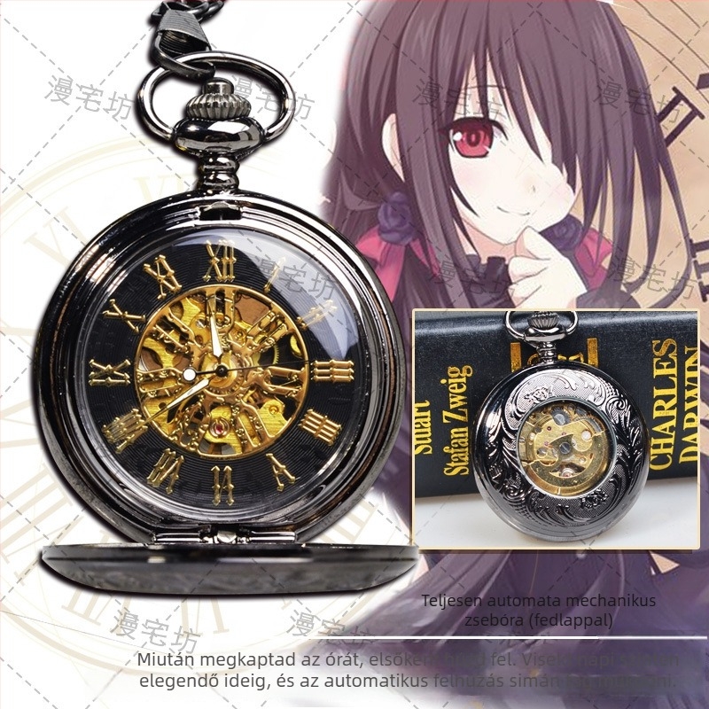 Mechanikus zsebóra tourbillonnal és díszítéssel, 50 mm-es számlap, 15 mm-es vastagság, ötvözetből készült tok