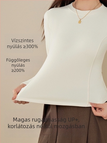 Őszi-téli béléses alapréteg póló hosszú ujjú, kerek nyakú, szűk fazon, 80-90% poliészter, kötött anyag