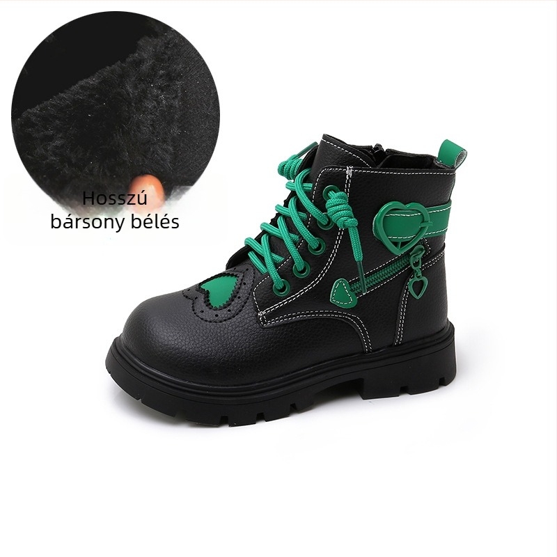 Gyerekeknek Martin csizma, műbőr felsőrész, gumitalp, oldalsó cipzár, meleg műszálas talpbetét, vízálló