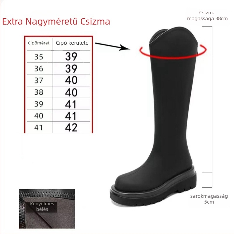Női lovagcsizma, magas szár, PU felső rész, kerek orr, hátul cipzár