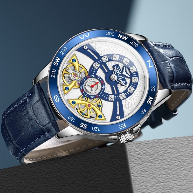 Onola Tourbillon automata mechanikus óra – kerek tok, valódi bőrszíj, vízállóság 30 m