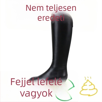 Borjúbőrből készült lovaglócsizma, fleece béléssel, magas szár, kerek orr, 3–5 cm sarok