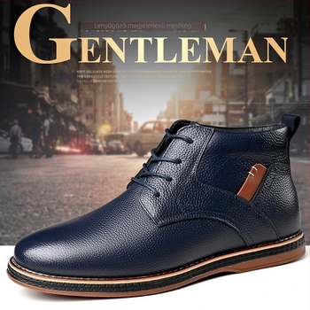 Férfi Martin csizmák, középmagas szárú, felső rész split bőrből, gumírozott talp, alacsony sarok