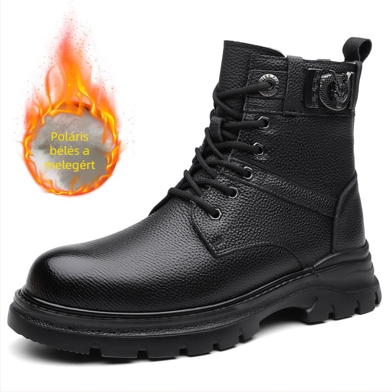 Martin csizmák első réteg marhabőr felsőrész, gumitalp, csúszásmentes, meleg belső műszőrme talpbetéttel