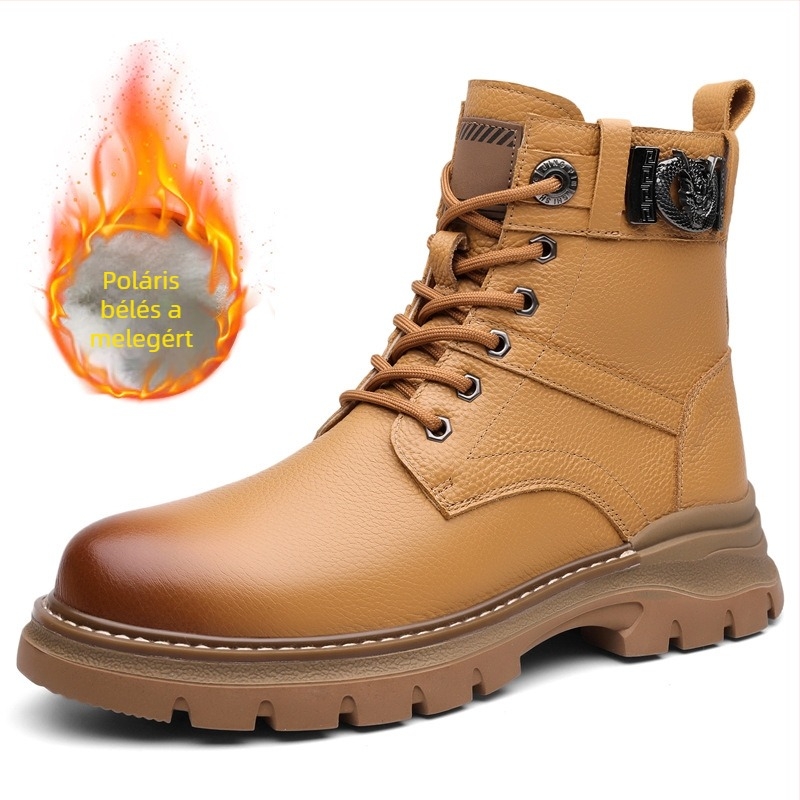 Martin csizmák első réteg marhabőr felsőrész, gumitalp, csúszásmentes, meleg belső műszőrme talpbetéttel