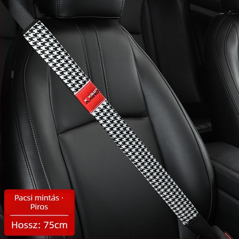 Hounds tooth mintázatú autóbiztonsági öv vállvédő, hosszított kivitel autókhoz és teherautókhoz, márka red chrysanthemum, testreszabható.