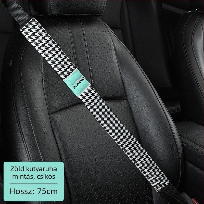 Hounds tooth mintázatú autóbiztonsági öv vállvédő, hosszított kivitel autókhoz és teherautókhoz, márka red chrysanthemum, testreszabható.