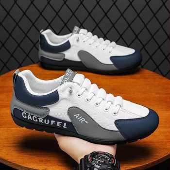 Férfi slip-on loaferok, lélegző hálós felsővel, kerek orrú, PVC talppal, nyárra