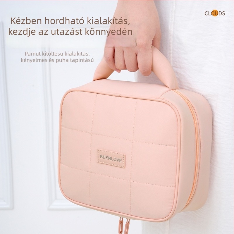 Beilian smink- és pipertáska, nagy kapacitású, puha pamut töltésű, poliészter külső, nylon bélés, utazási stílus, nőknek