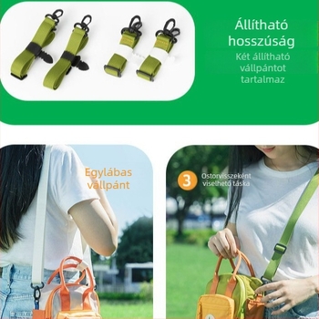 Shukiku Gyermekeknek szánt négyzet alakú nylon oldaltáska cipzárral, ID zseb és laminált cipzáras zseb, textilbélés, street fashion stílus