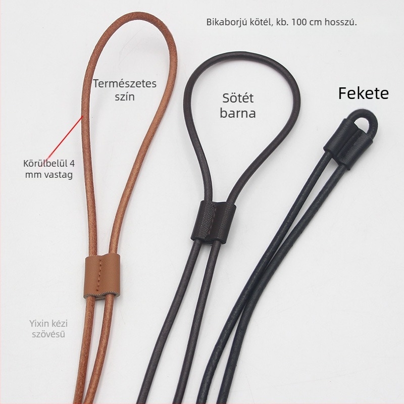 Valódi bőrből készült táskarám kötéllel, állítható hosszúságú crossbody – első réteg marhabőr