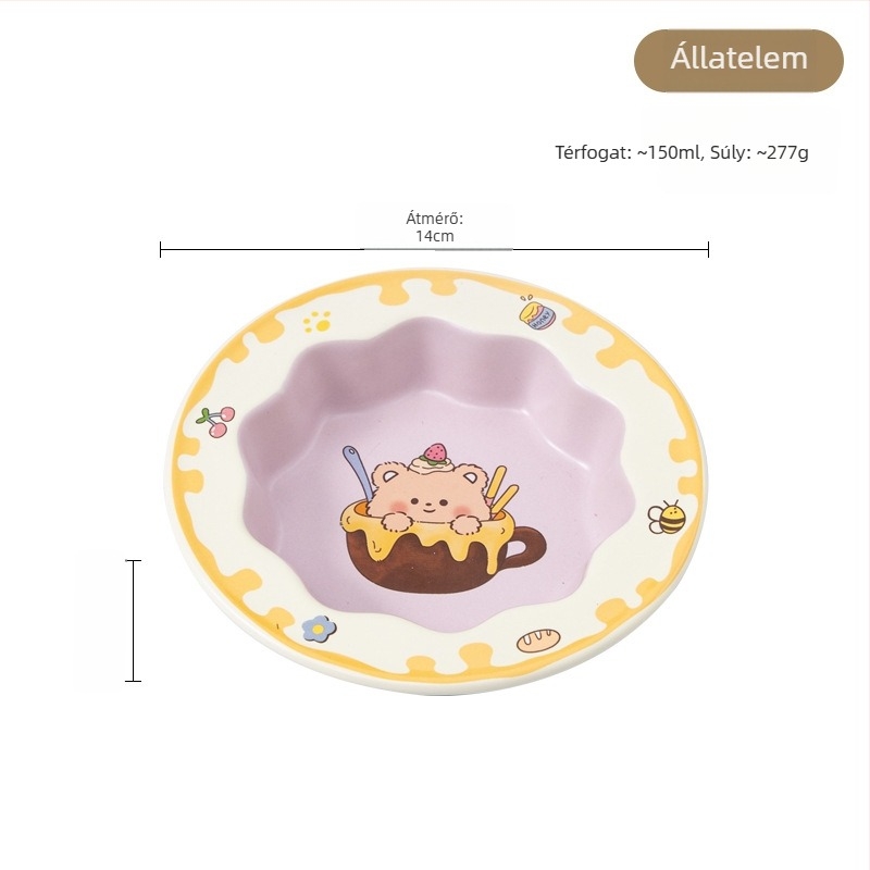 Macska etetőtál magas lábakon, kerámia, anti-tilt, nyakvédő és széles nyílás