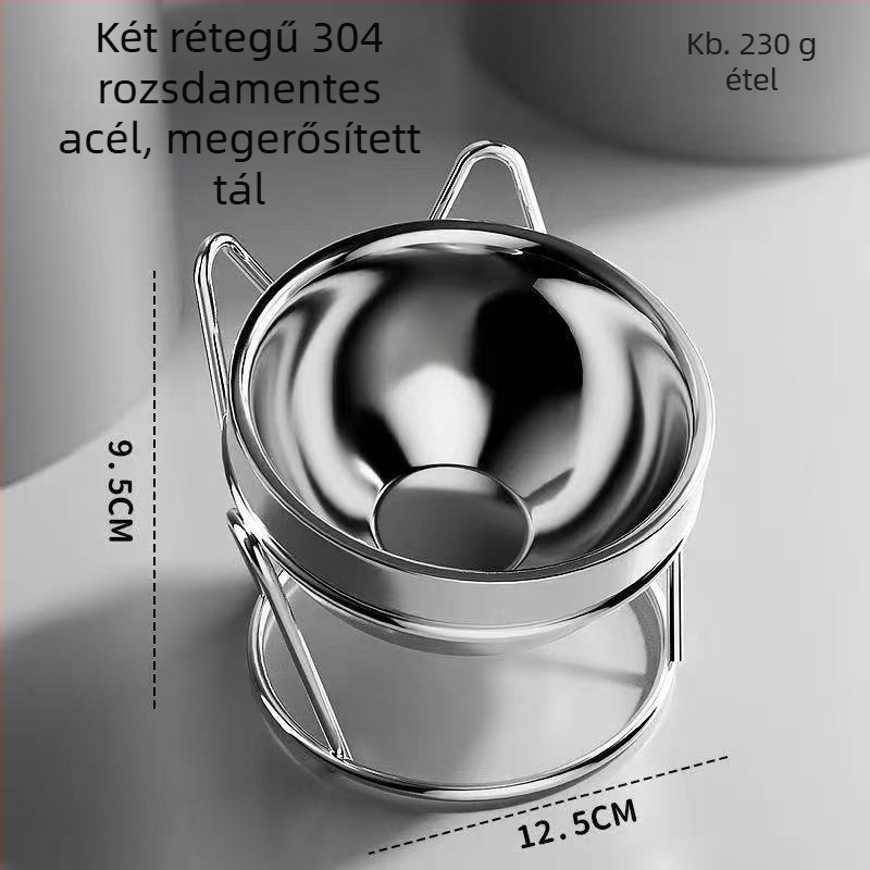 304 rozsdamentes acélból készült emelt macskatál etetéshez, anti-tilt kialakítás és ferde perem